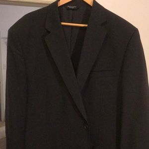 Men’s suit black pinstripe very sharp !